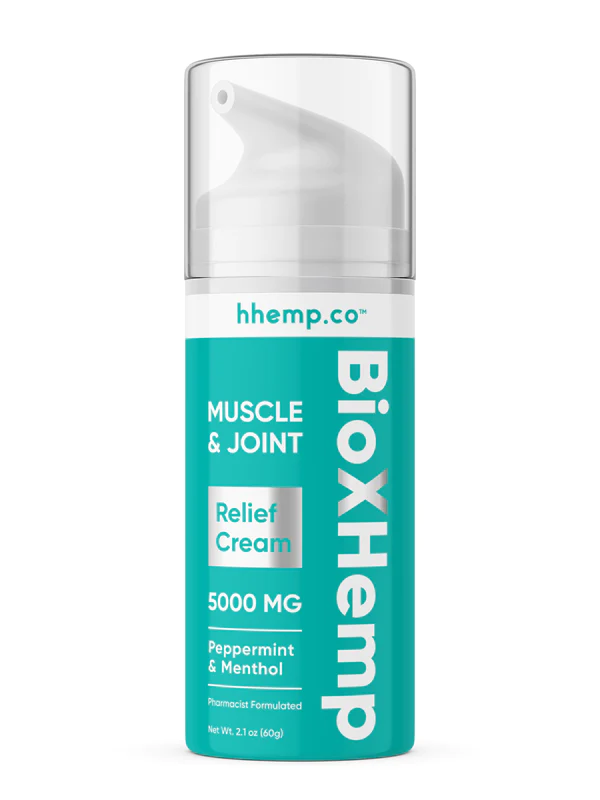 BioXHemp 5000mg Muscle-Joint Relief Cream Peppermint-Menthol