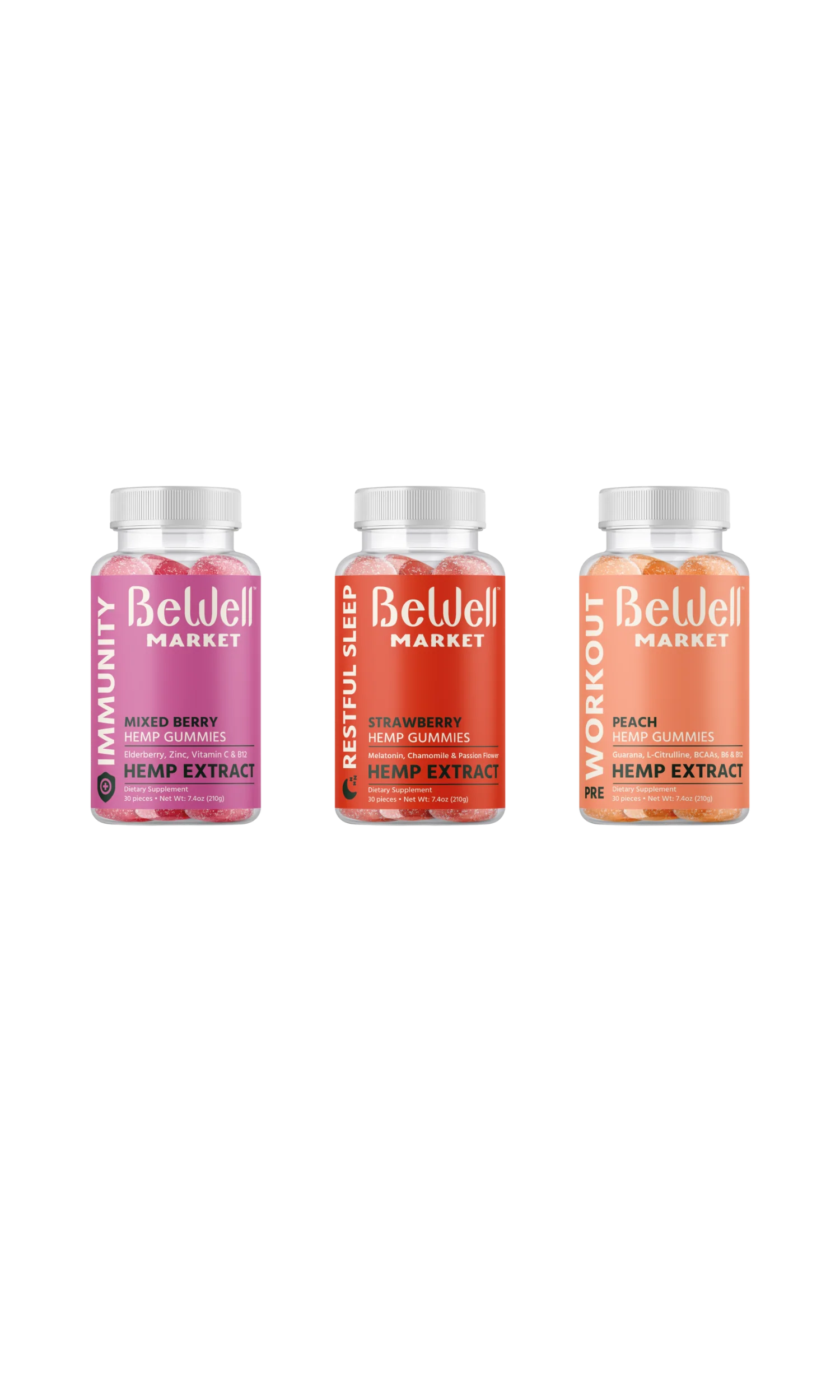 bewell hemp extract gummies group shot