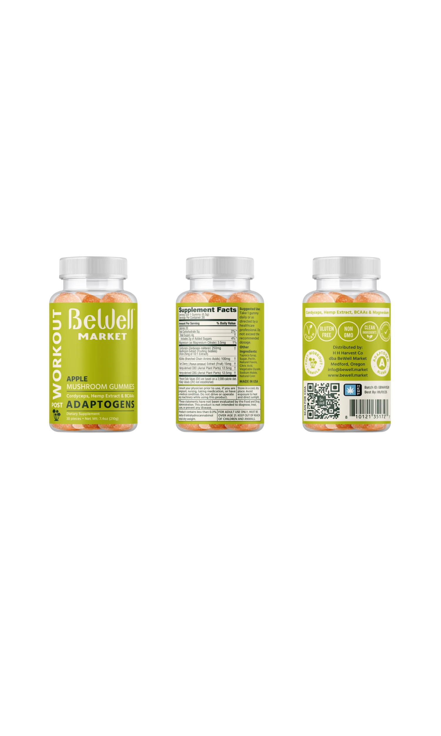 bewell mushroom gummies post workout apple